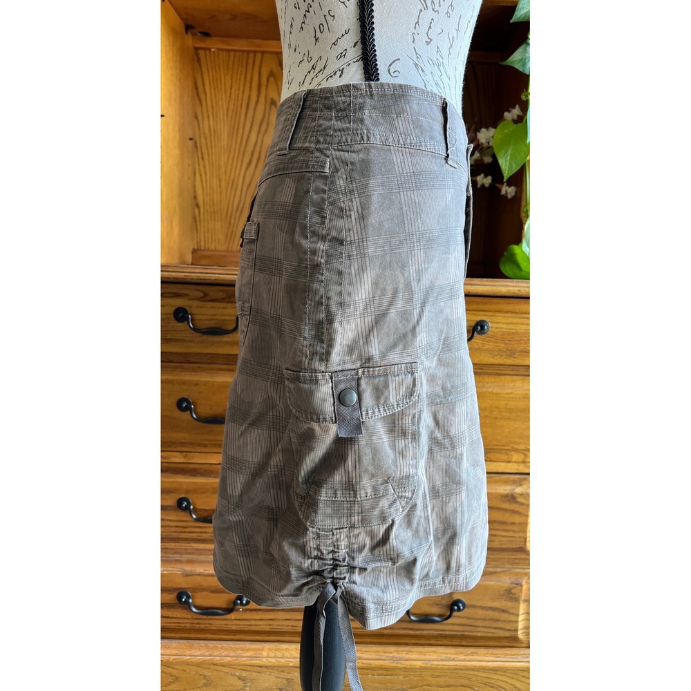 Kuhl Womens Cargo Skirt Taupe Grey Cinch Hem Utility Hiking Size 8 - Picture 2 of 9